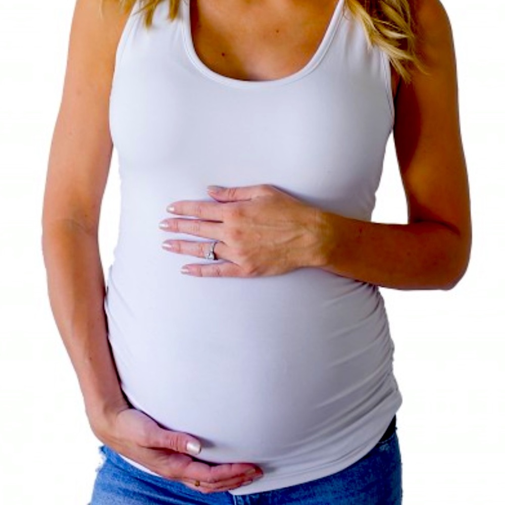 Rosie Pope White Cinched Maternity Tank